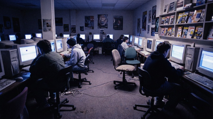 A 1990s internet cafe